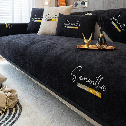 Safir Şönil Kaymaz Tabanlı Koltuk Örtüsü Seti